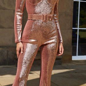 Nadine Merabi Rose Gold Jumpsuit size: S/M